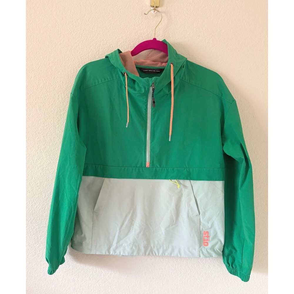 Stio Womens Green Colorblock CFS Hooded Anorak Pullover Jacket Small Gorpcore